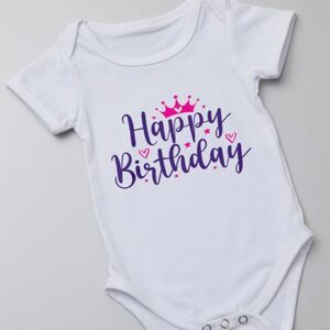 Happy birthday Baby Onesie – Cute Baby Onesie NWT made to order baby shower gift